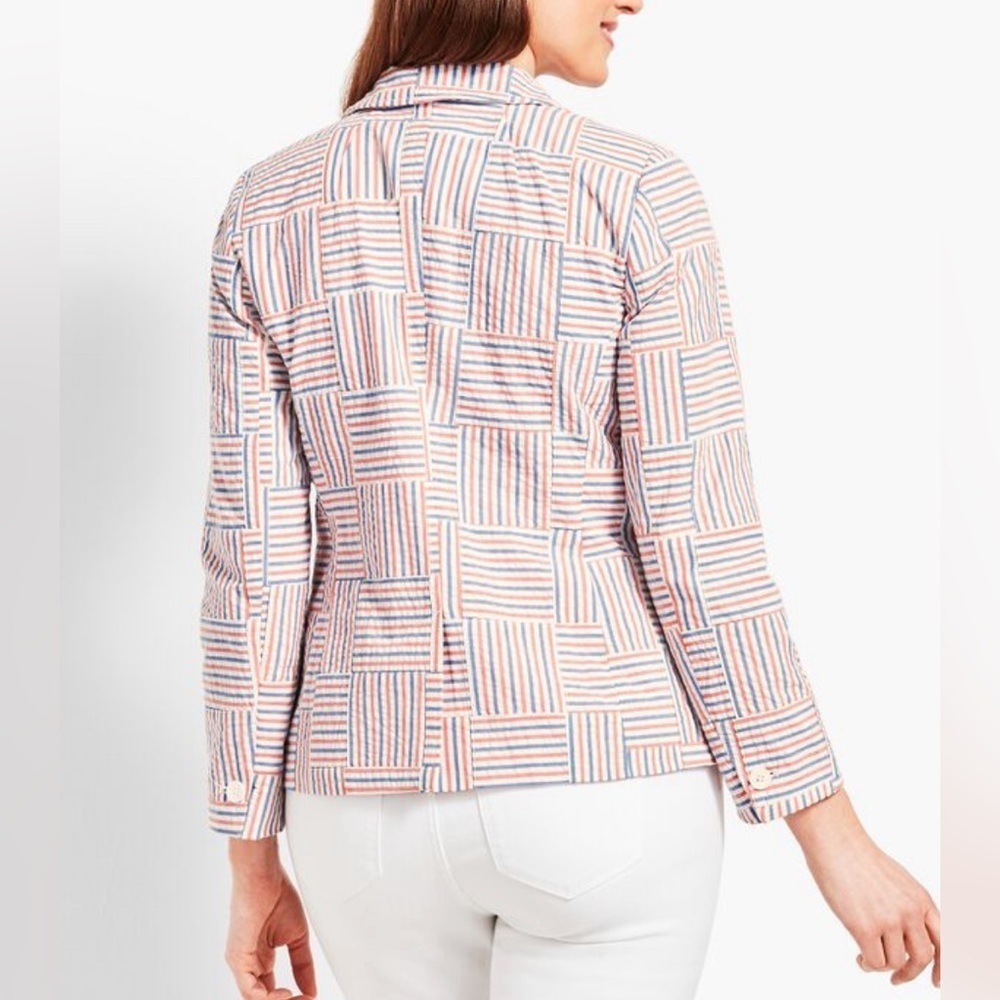 NWOT Talbots Petites Patchwork Seersucker Blazer - Picture 16 of 16